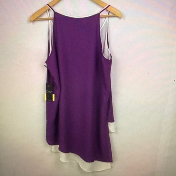 DEX Women's Layered Purple White Sleeveless Top Size M NWT - Picture 2 of 3